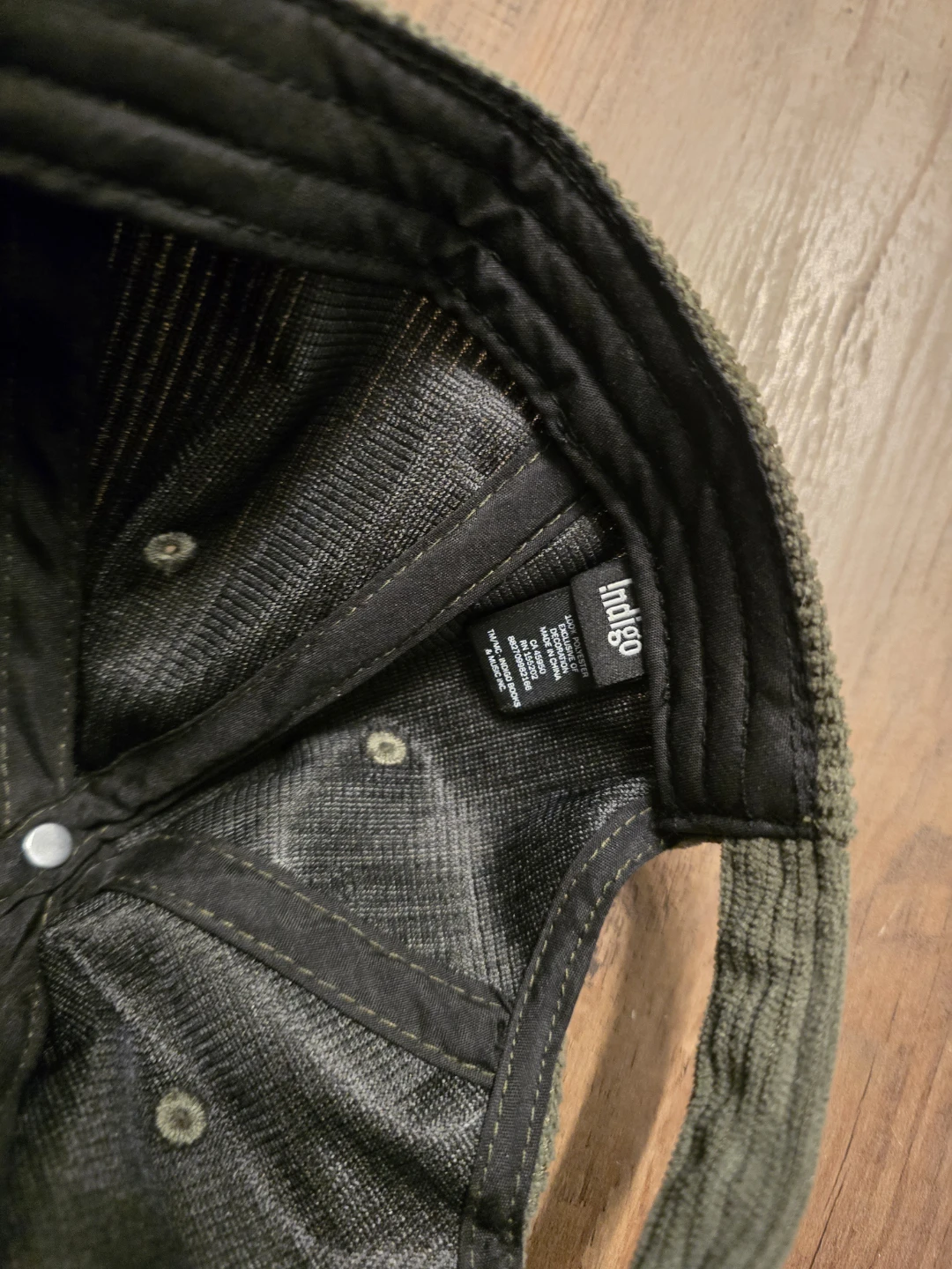 Indigo "Bookish" Corduroy Baseball Cap - Olive Green - photo 2