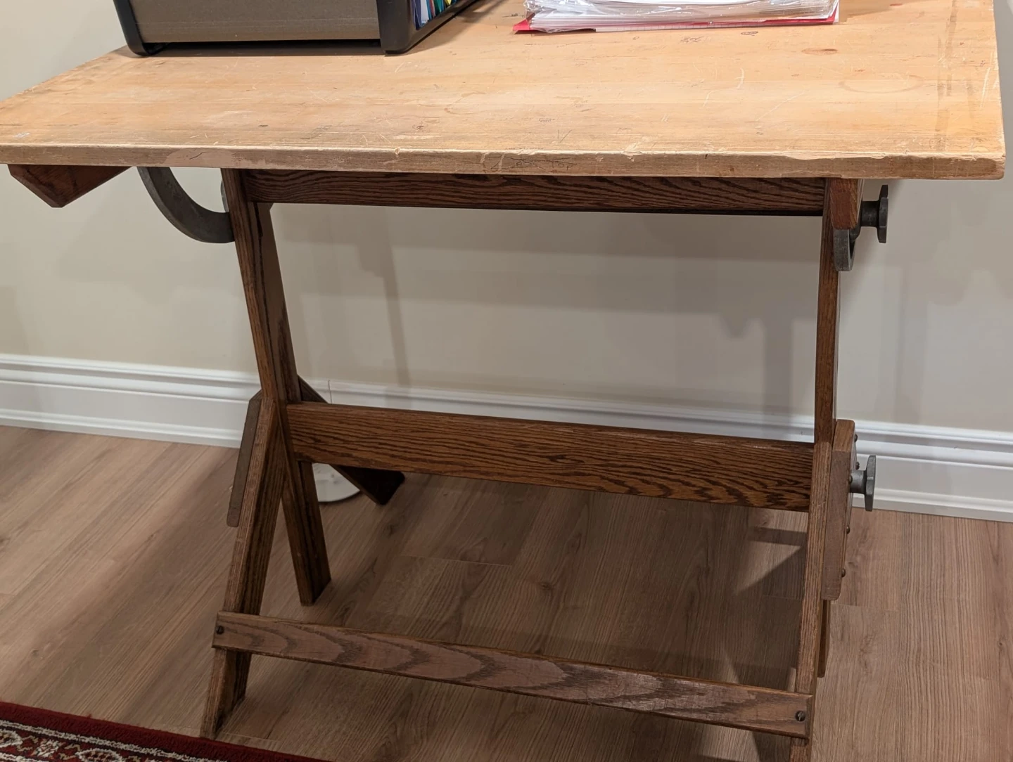 Vintage Wooden Drafting Table - photo 2