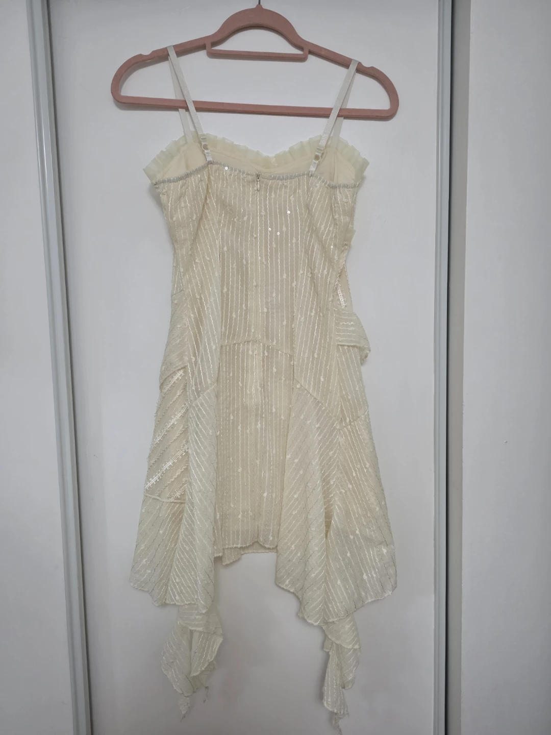 Cream Sequin Ruffle Dress - photo 2