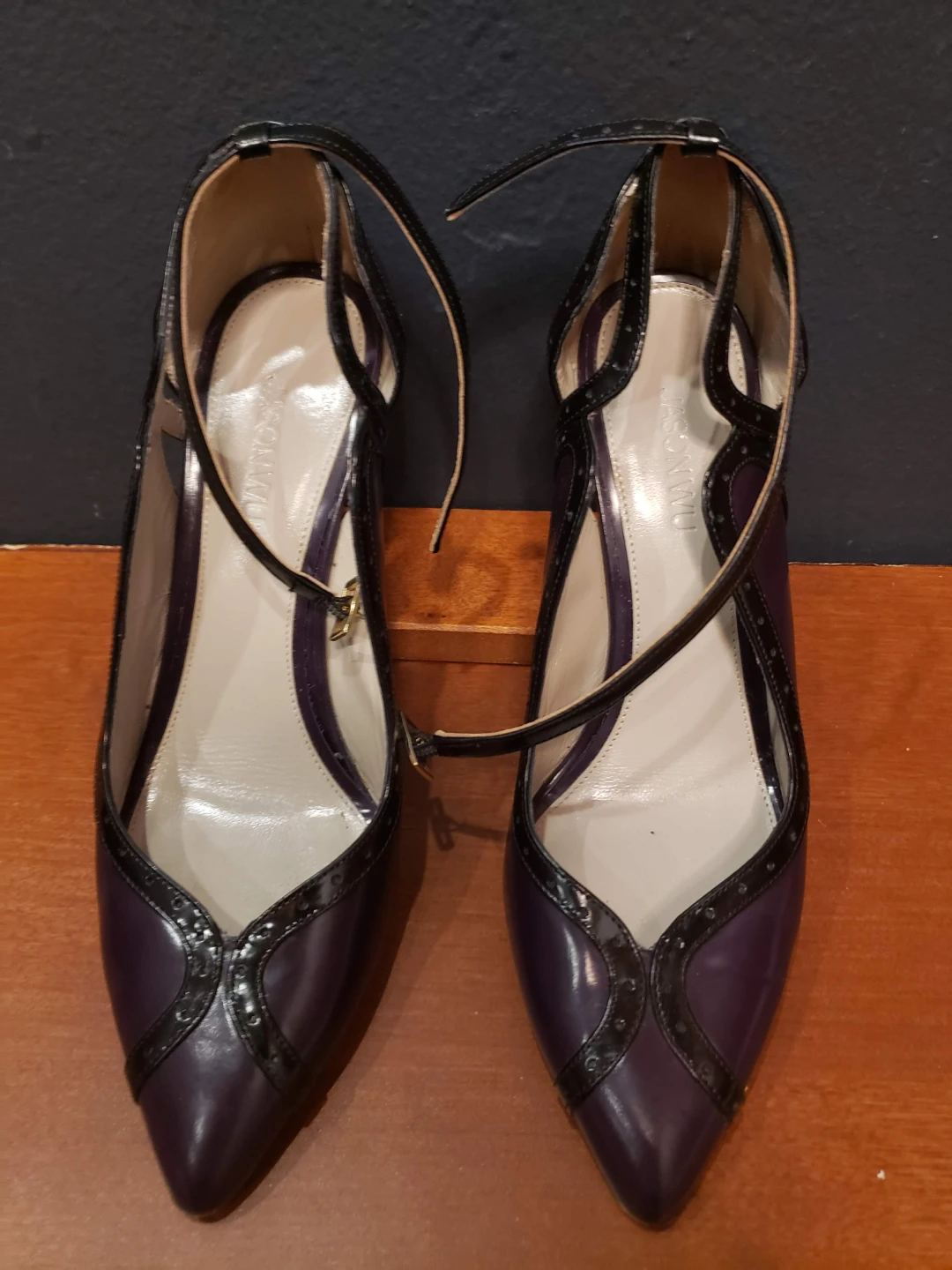 JW Women's Purple & Black Heels Size 38