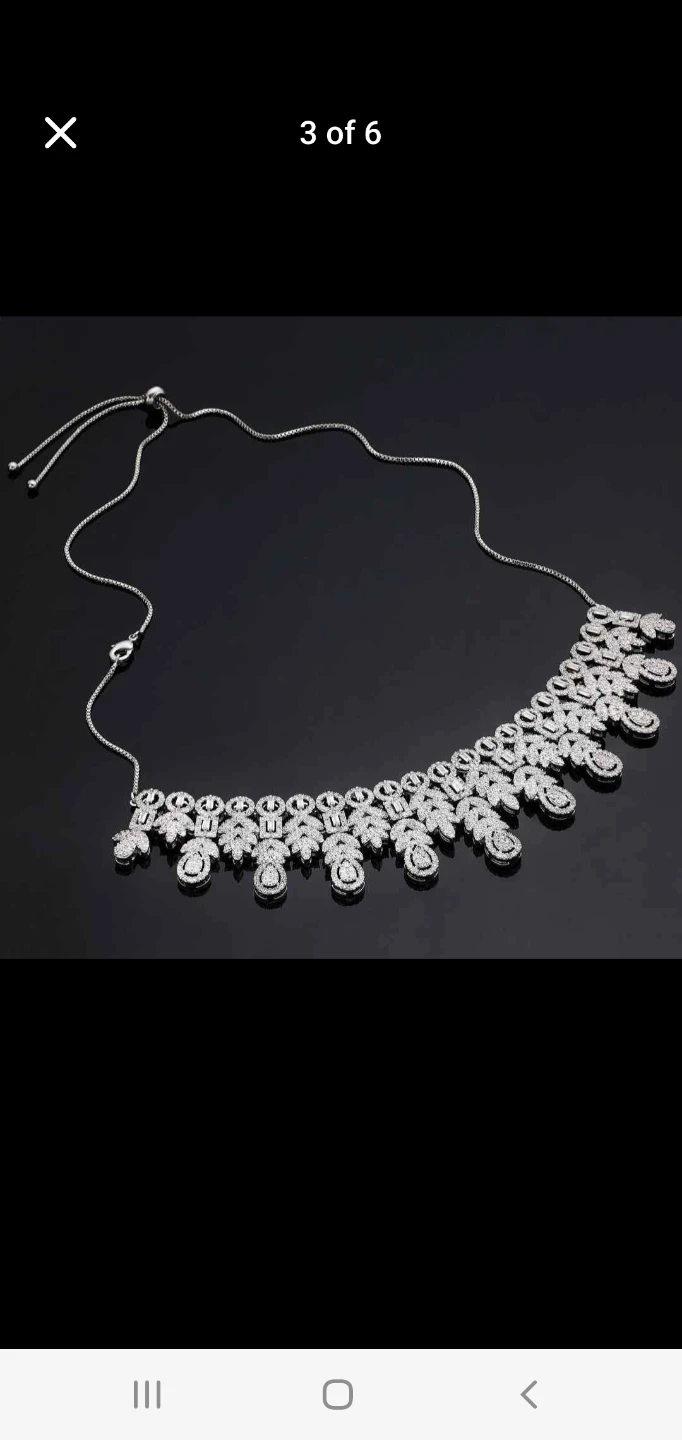 Rhinestone Jewellery Set - Necklace, Earrings, Bracelet, Ring - photo 2