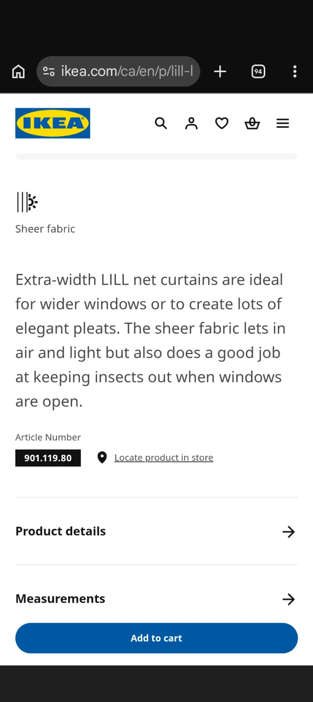 IKEA LILL Sheer Curtains White 2x 250x280 cm - photo 3