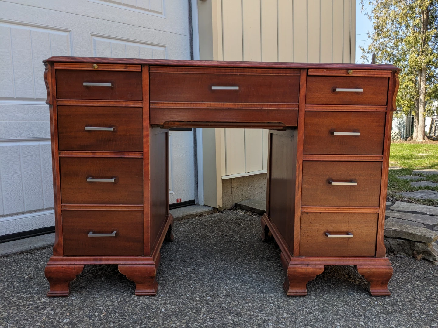 Knechtel Double Pedestal Desk in Solid Wood