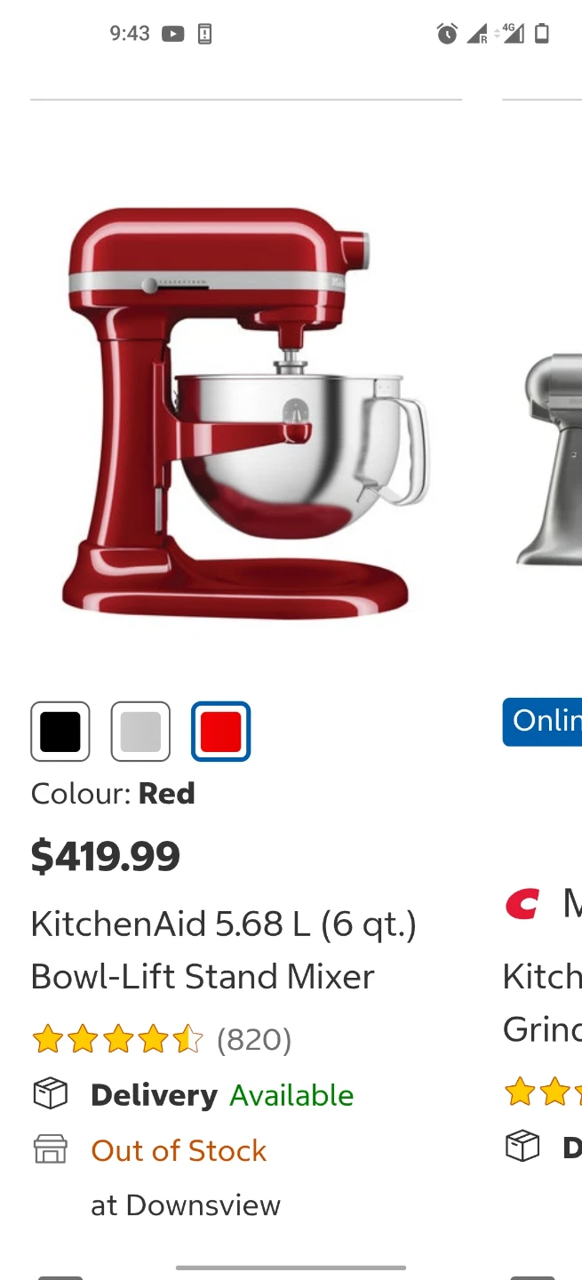 KitchenAid 5.68 L (6 qt.) Bowl-Lift Stand Mixer - Red