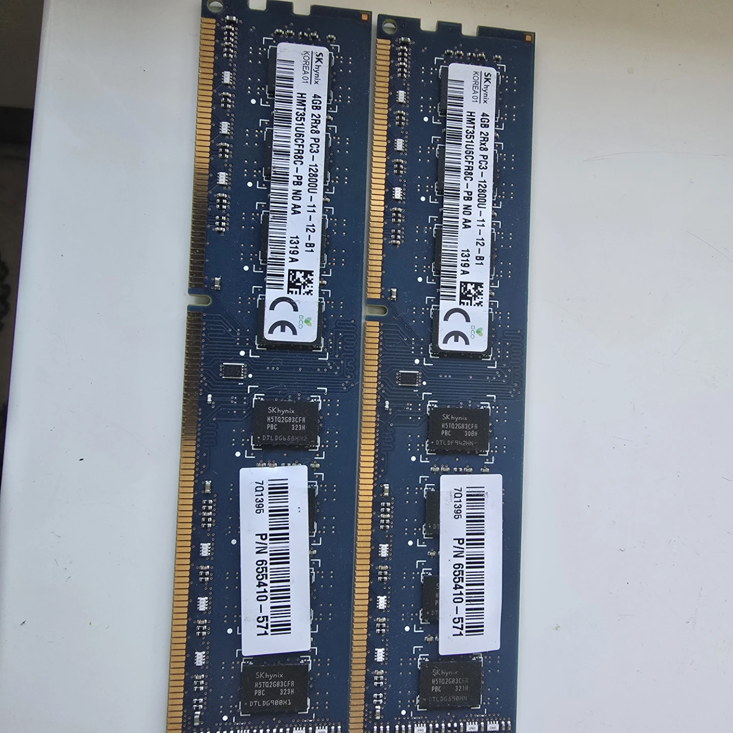 SK Hynix 4GB PC3-12800 DDR3 RAM Modules (2x)