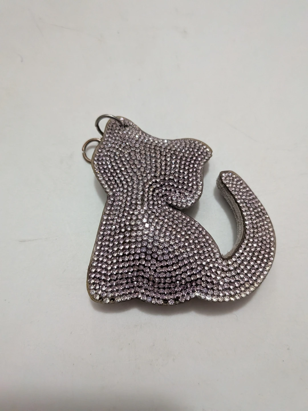Cat Shaped Rhinestone Keychain Pendant