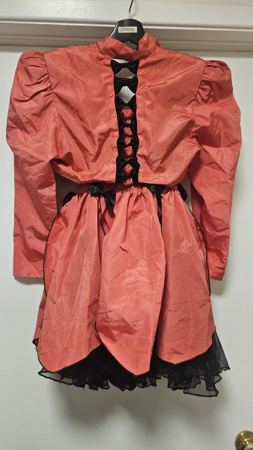 Komlies Women's Coral Dress with Black Accents 80s style retro - photo 4