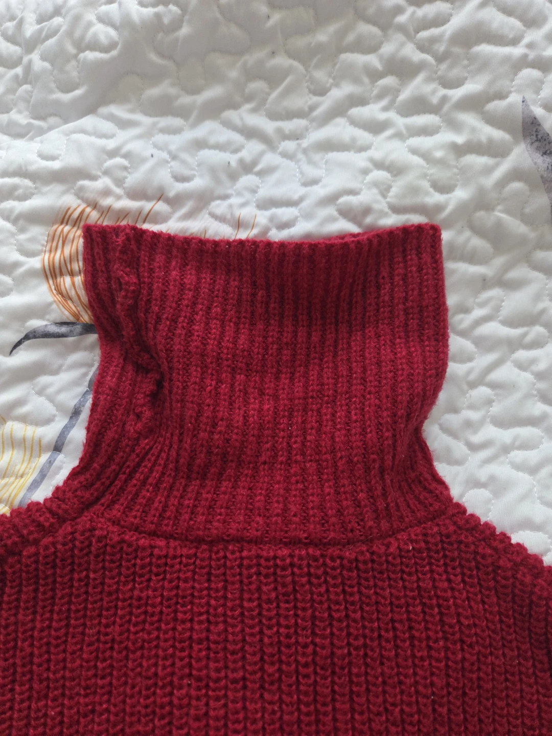 UpTo4/26 - Red Knit Oversized Sweater with Balloon Sleeves XS-M - photo 3