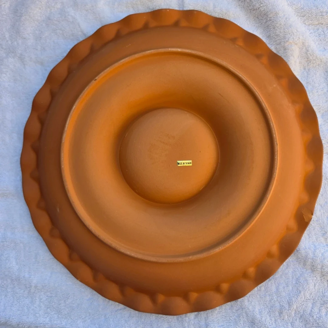 Terracotta & Glazed Serving Platter / Dip Bowl - photo 4