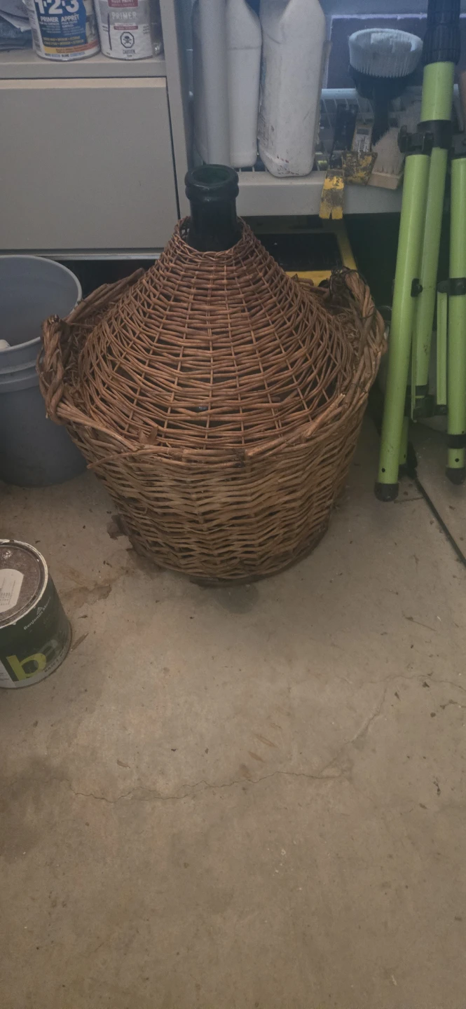 Large Wicker Demijohn Bottle