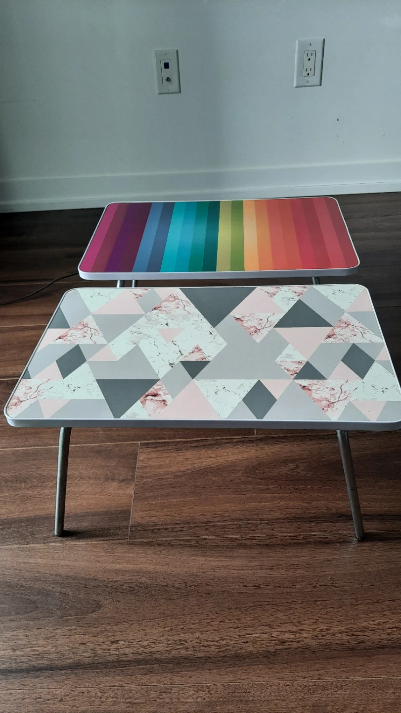 Lap Desk table(set of 2) colorful and Geometric Print
