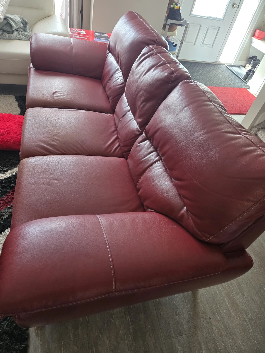 Red Leather Sofa