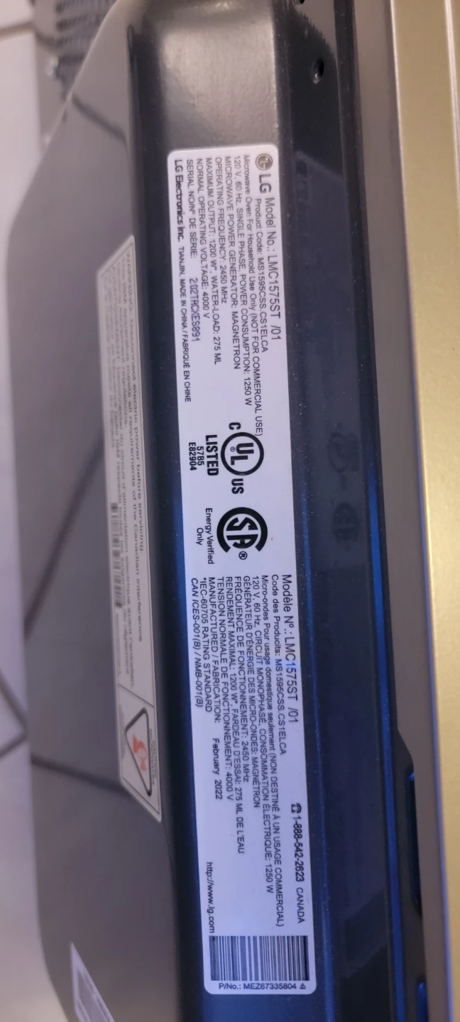LG Microwave Oven LMC1575ST - photo 4