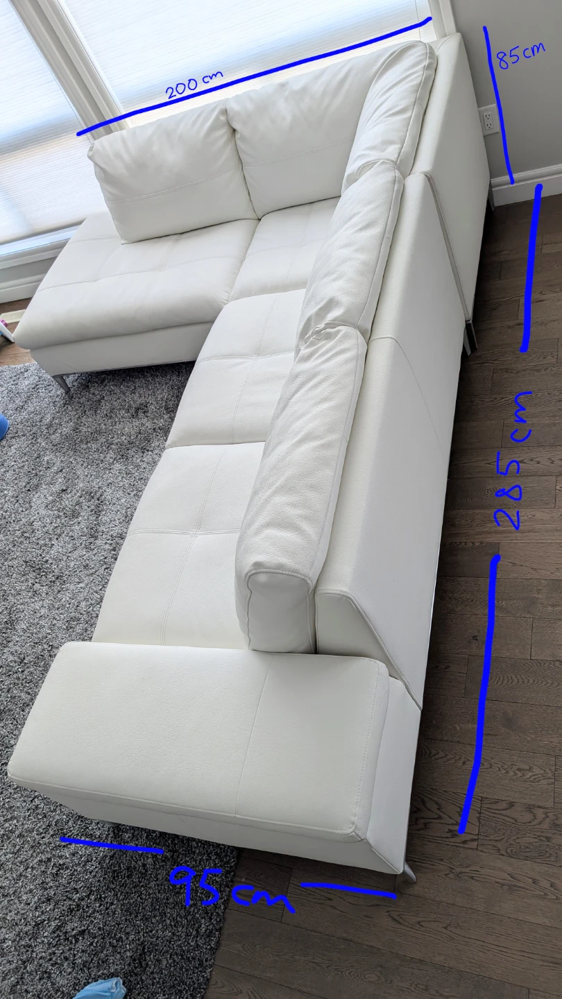 Like-new White Sectional Sofa with Storage