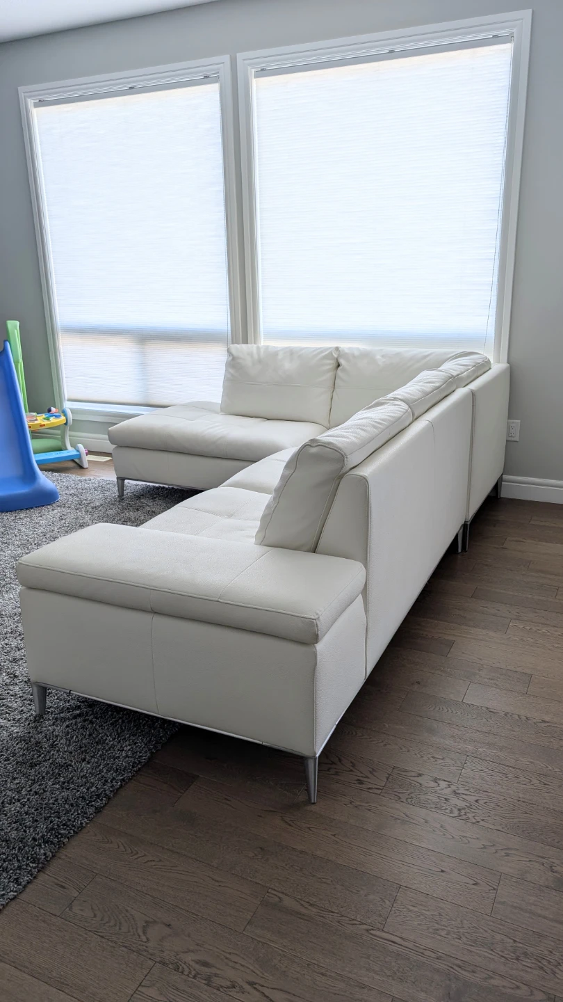 Like-new White Sectional Sofa with Storage - photo 3