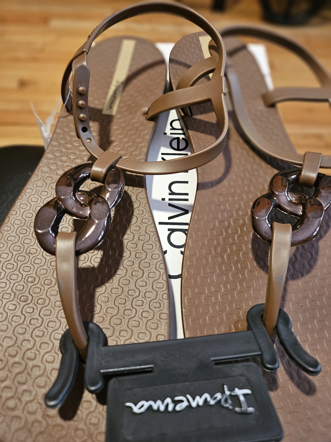 Ipanema Brown Chain Detail Sandals - Size 10