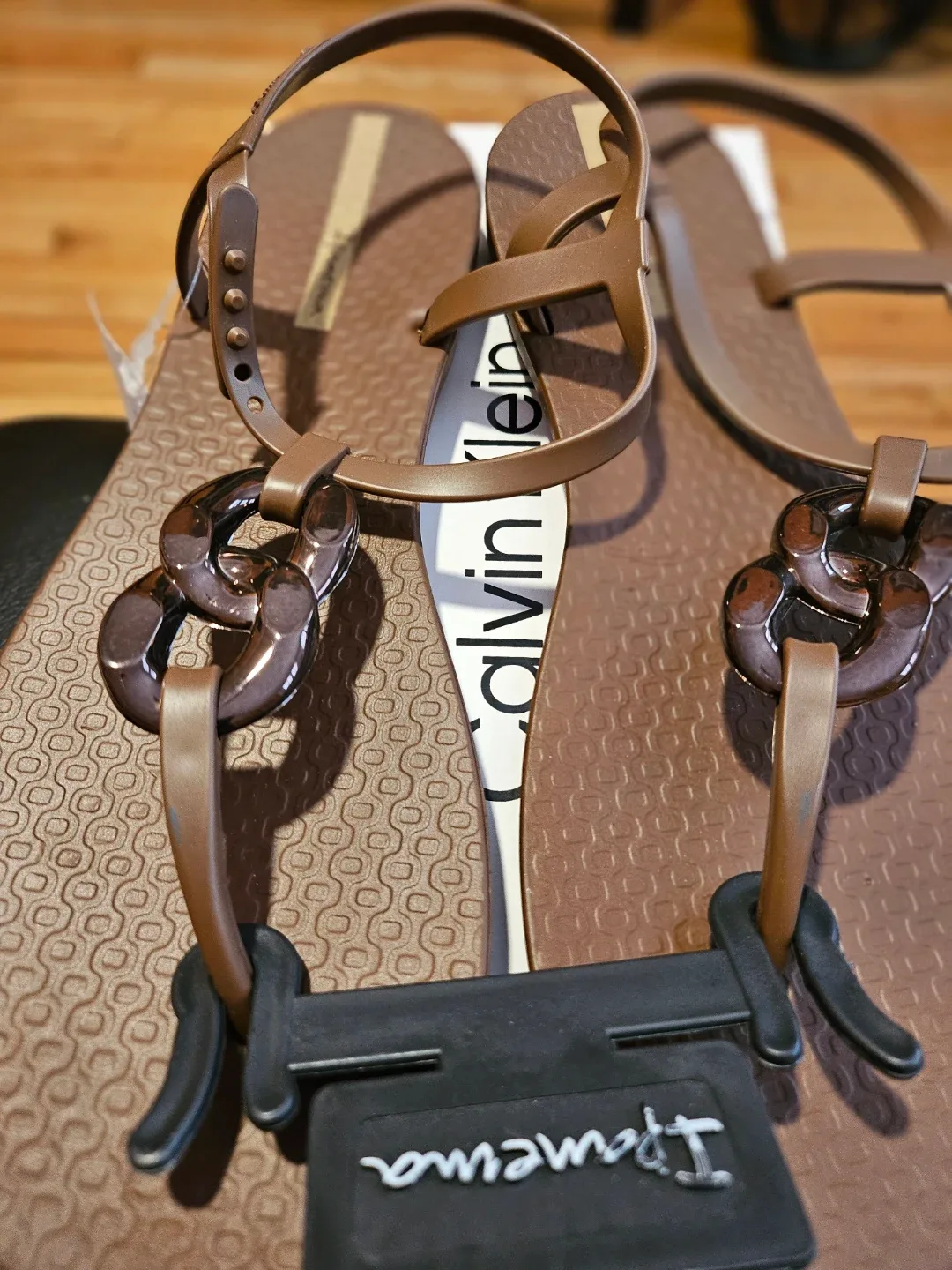 Ipanema Brown Chain Detail Sandals - Size 10
