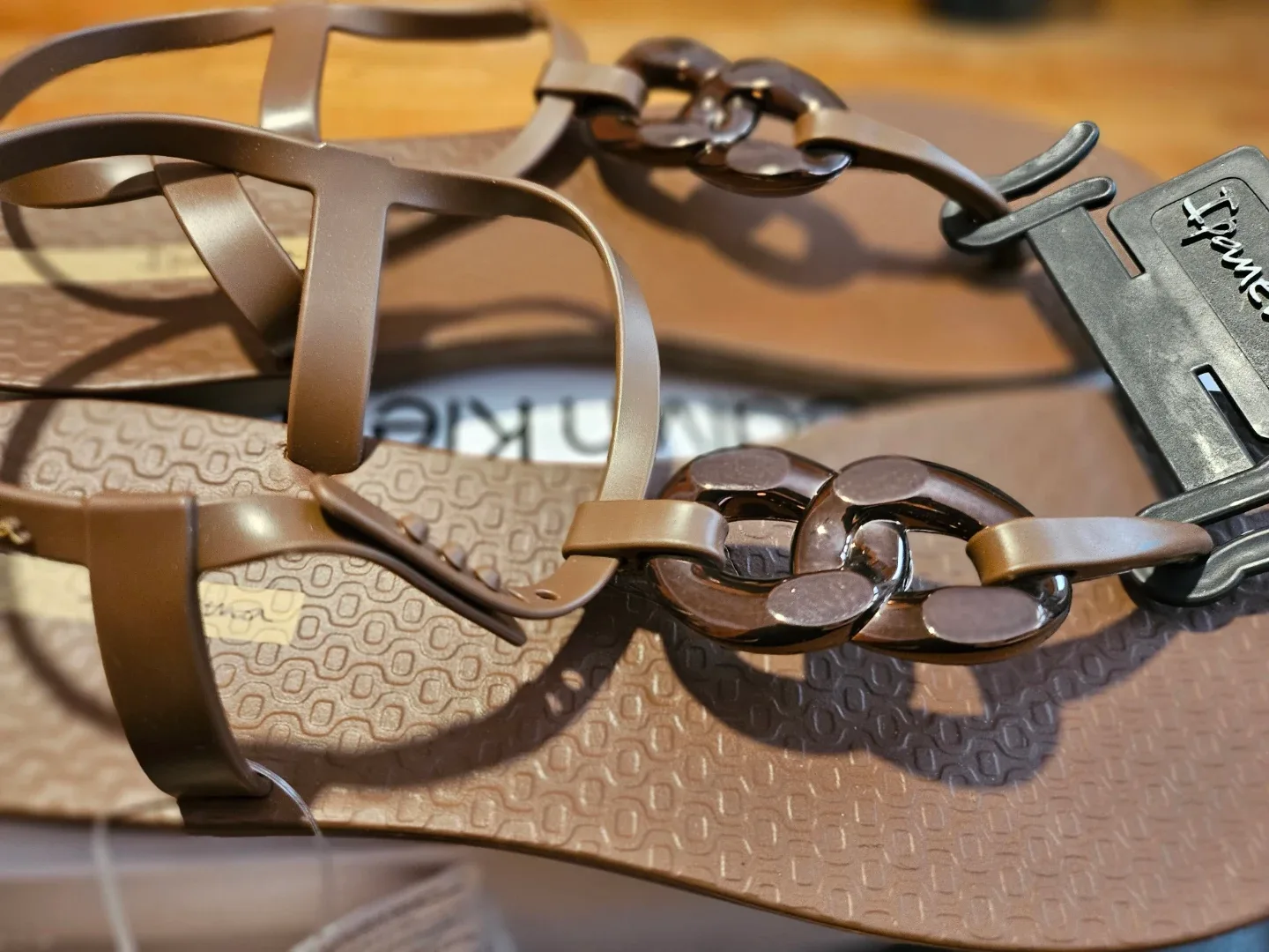 Ipanema Brown Chain Detail Sandals - Size 10 - photo 2