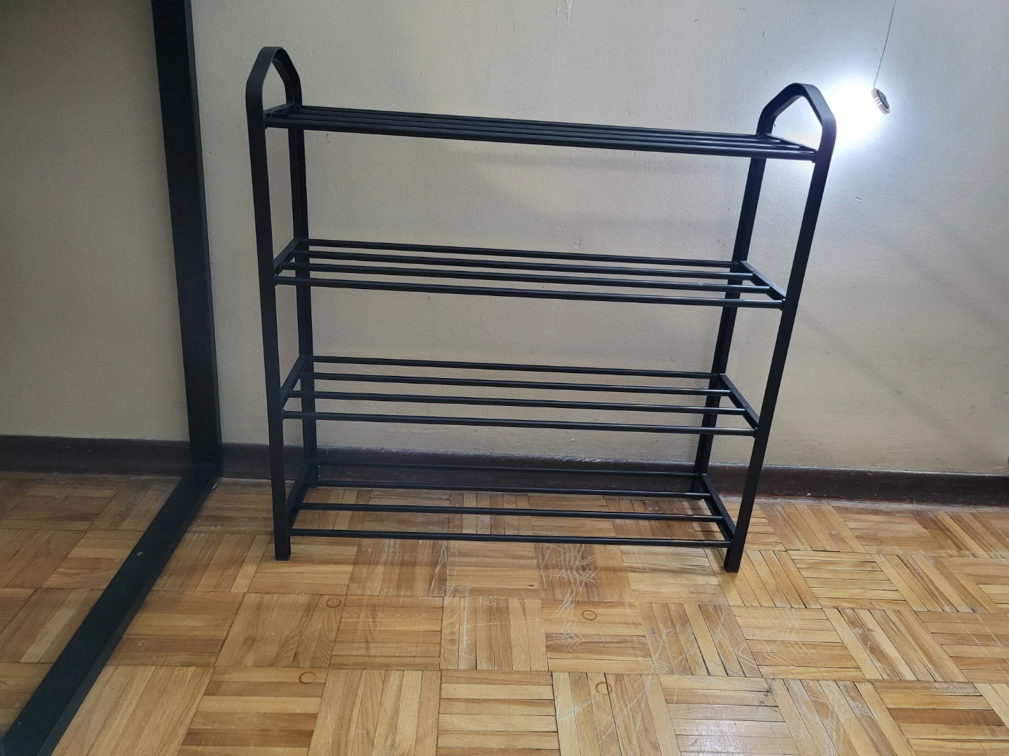 2 4-Tier Black Metal Shoe Rack