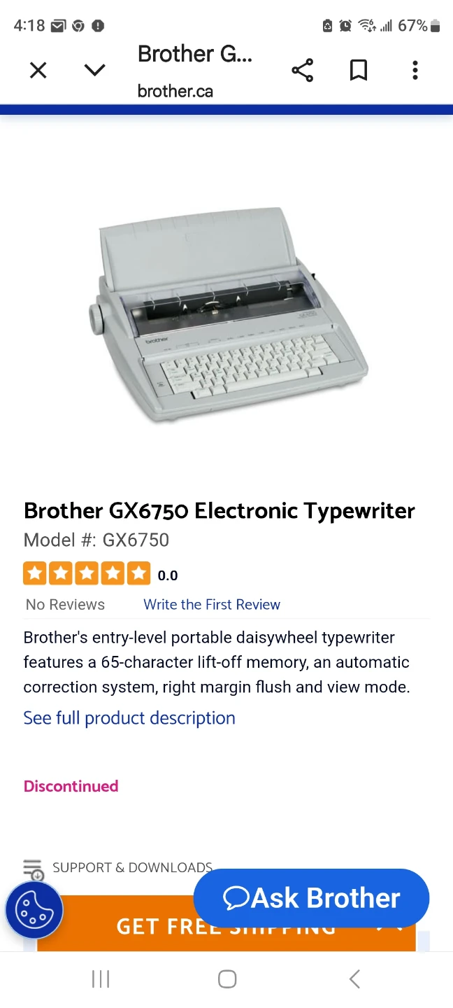 Brother GX6750 Electronic Typewriter - photo 2