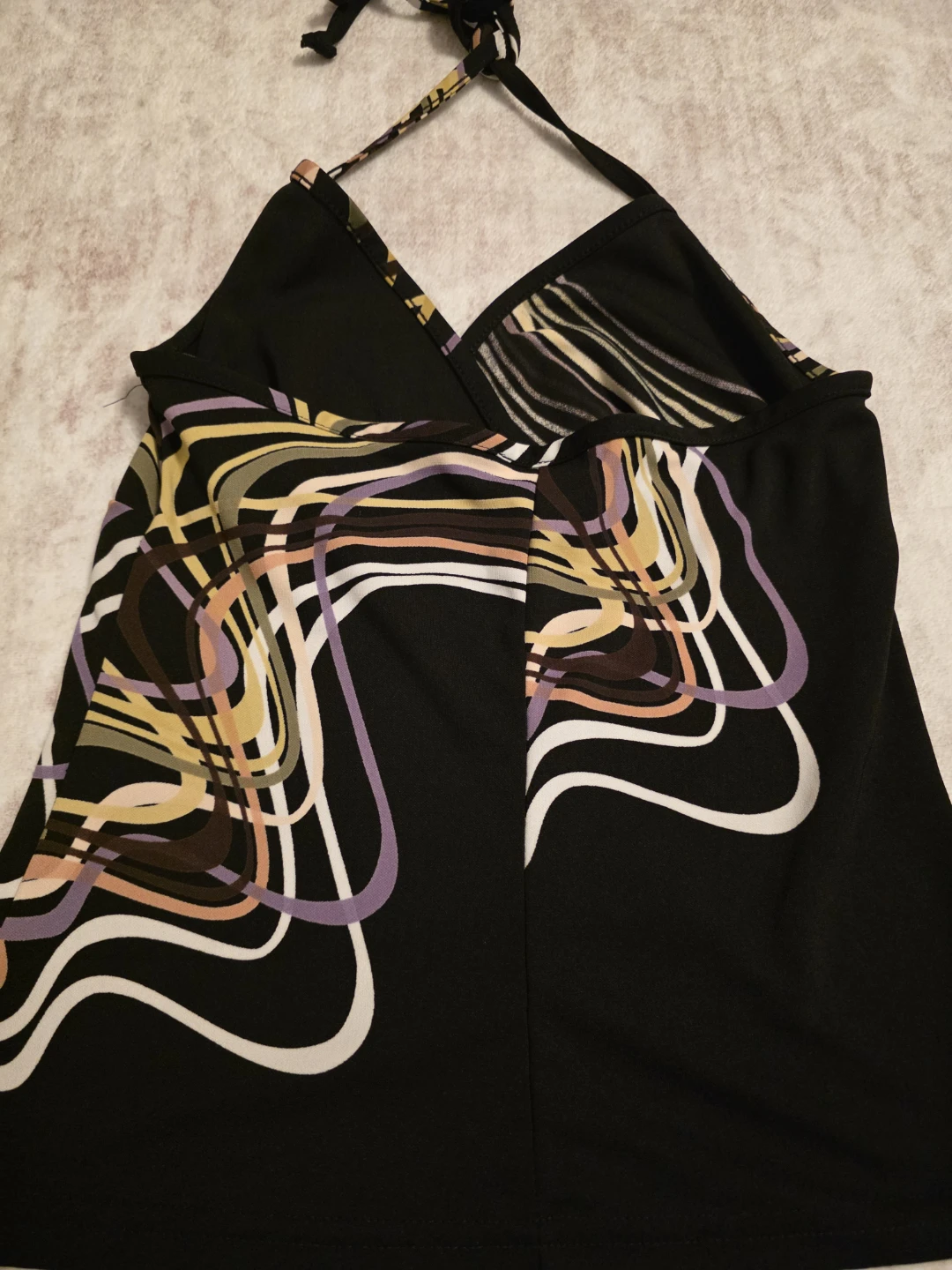 Black Halter Top with Swirl Print - photo 2