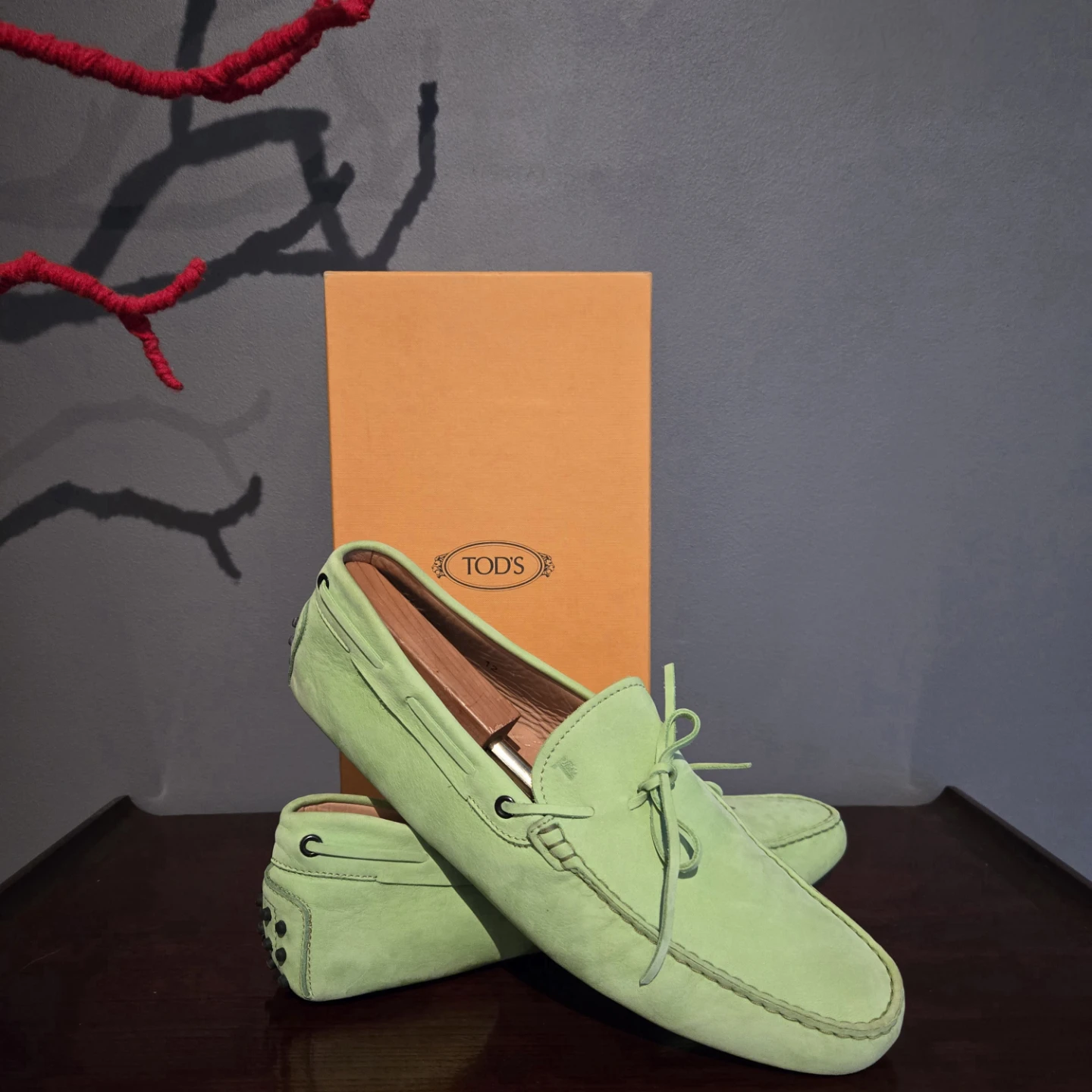 TOD'S Suede Driving Moccasins - Light Green