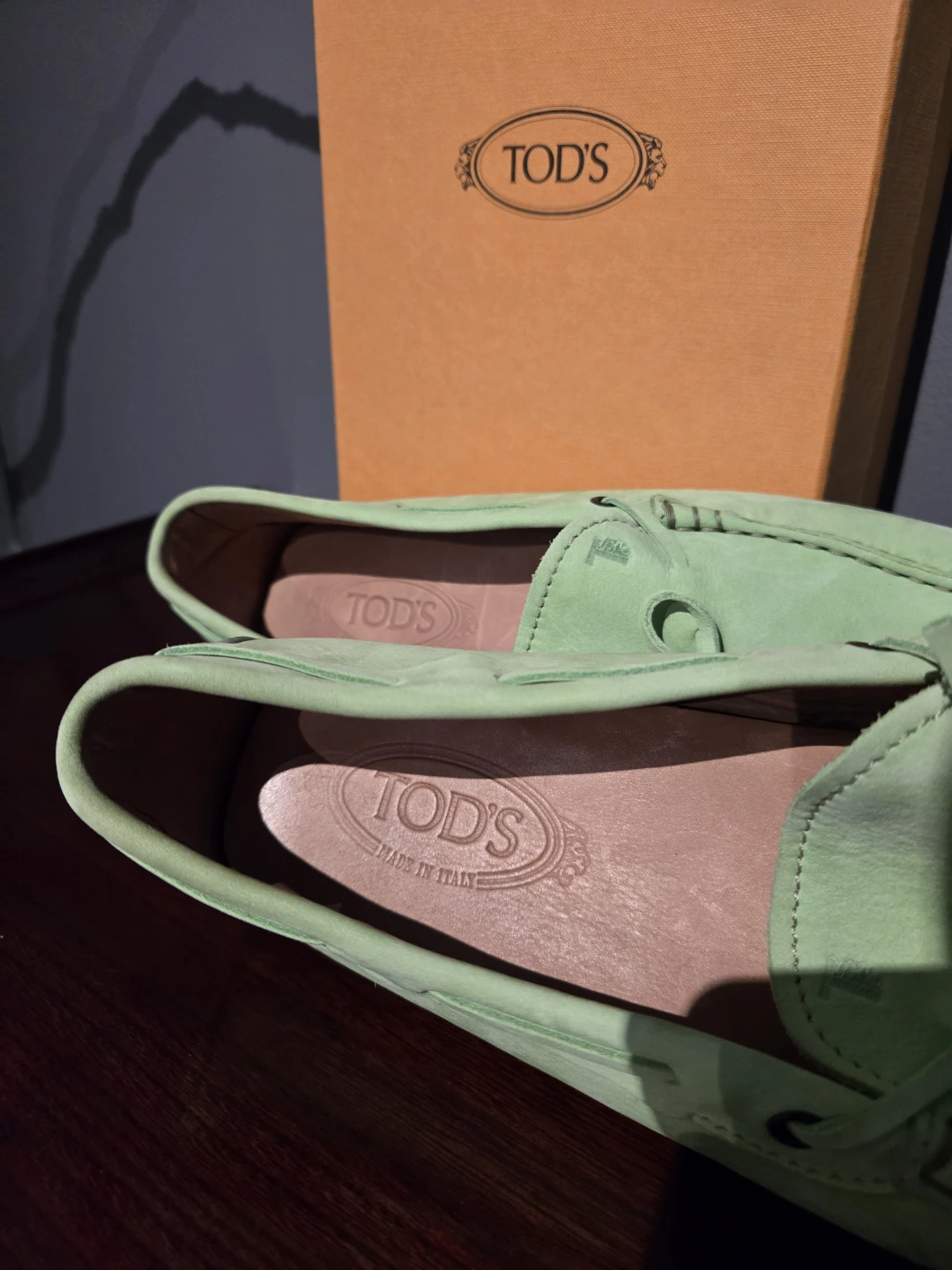 TOD'S Suede Driving Moccasins - Light Green - photo 5