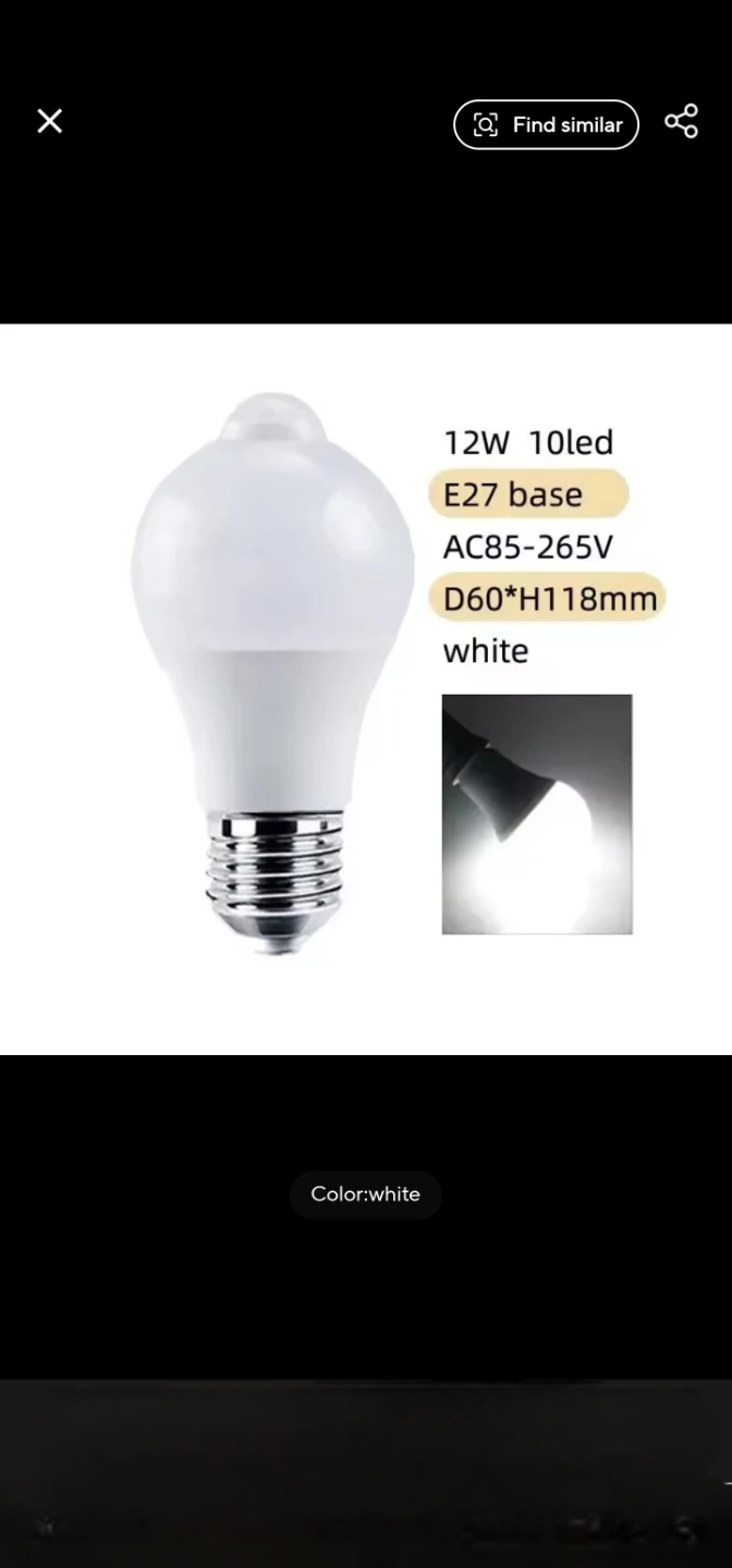 PIR Motion Sensor LED Bulb