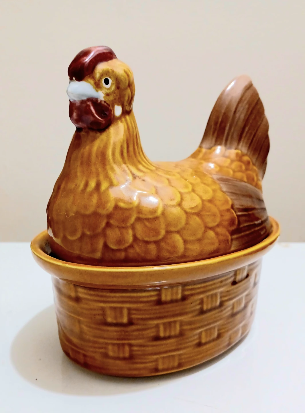 Textured Ceramic Chicken Container