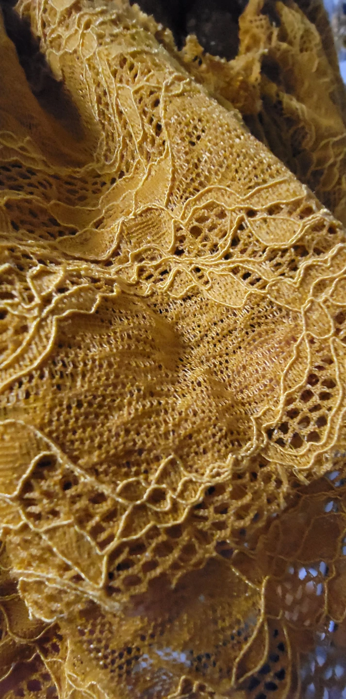 🌱 Maryley Mustard Yellow Lace Blouse - M/44 - photo 5