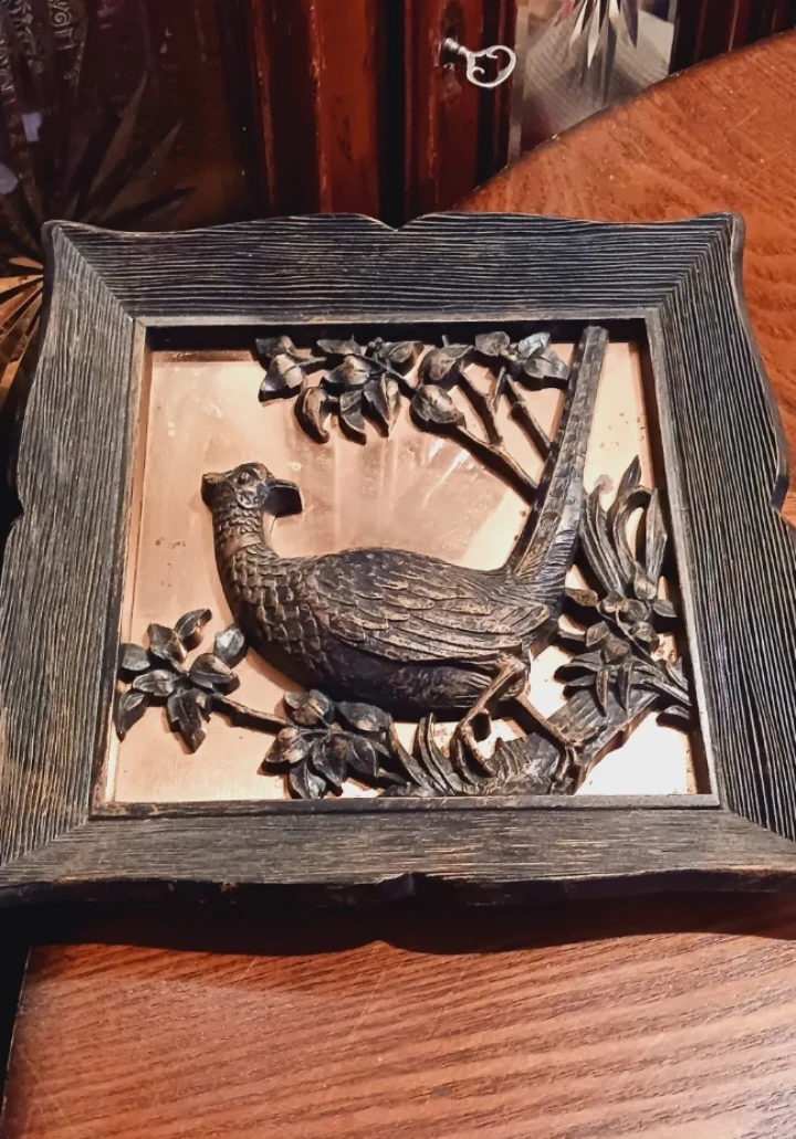 Beautiful Framed Copper Phasent Bird 3D Wall Decor