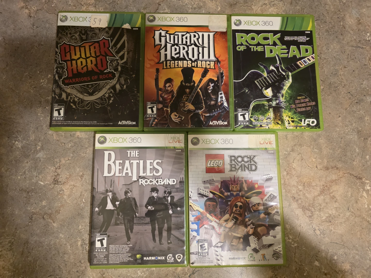 Xbox 360 Guitar Hero & Rock Band Game Bundle