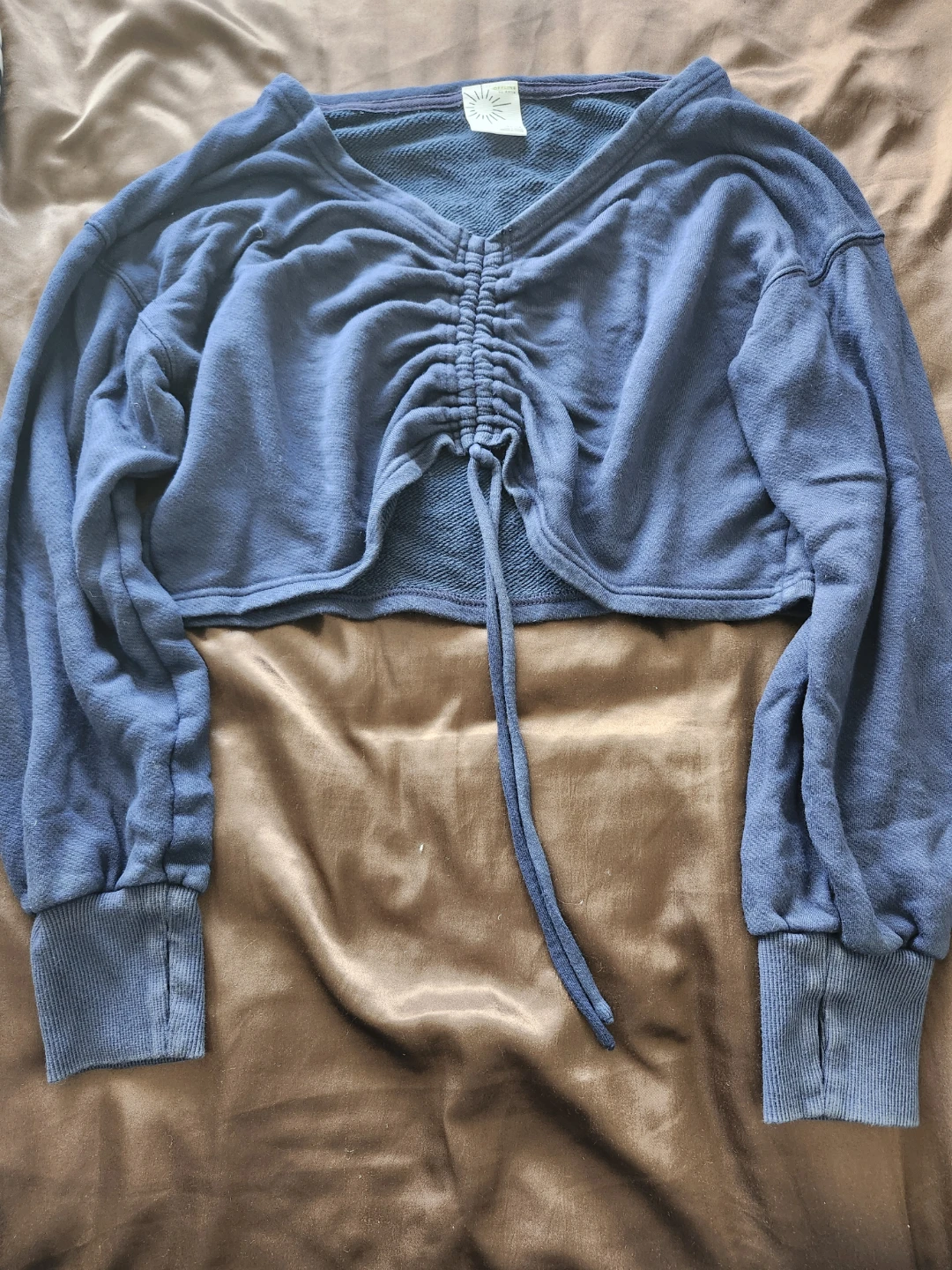 Aerie Offline Ruched Cropped Sweatshirt XS