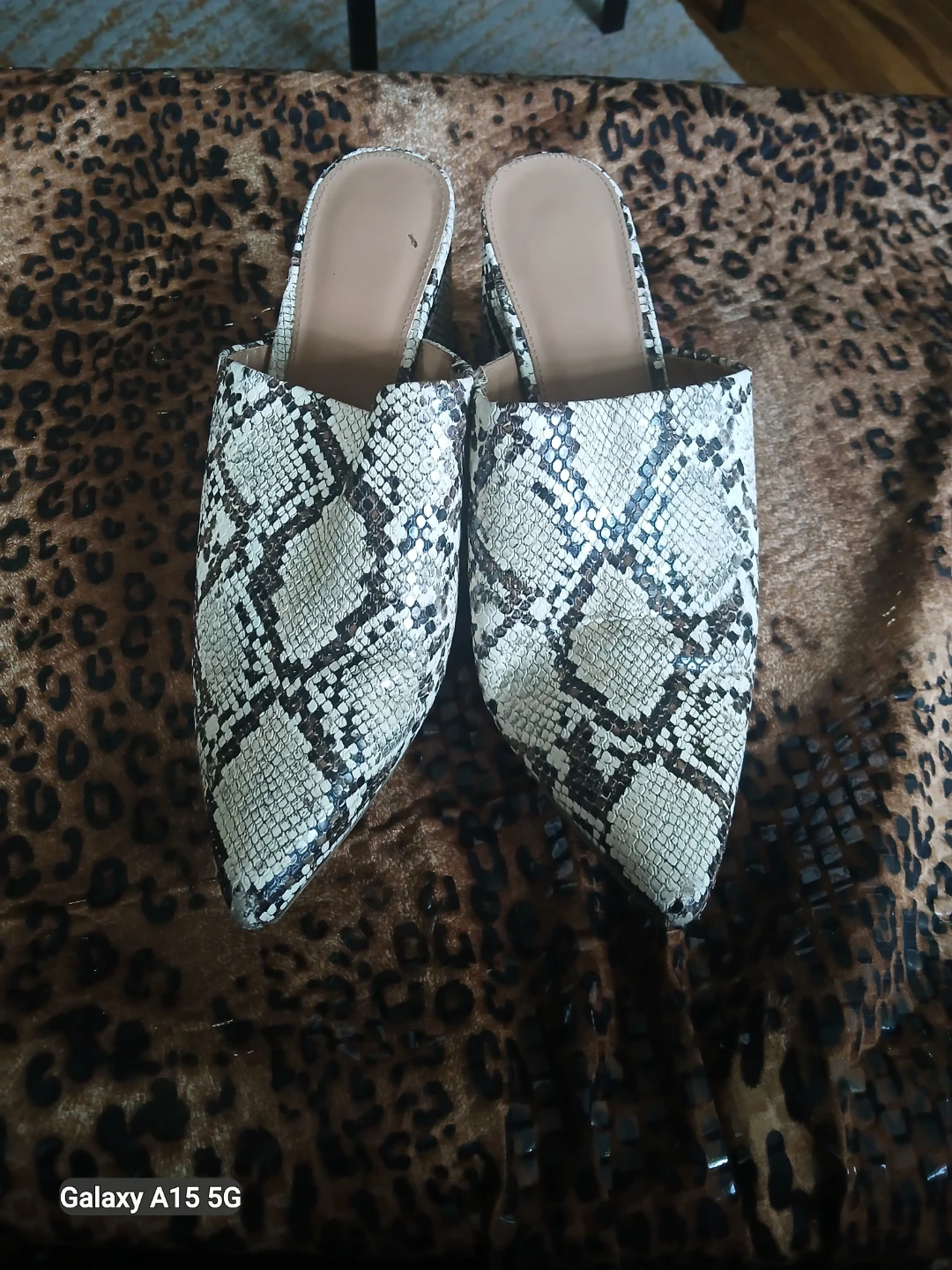 Women's Snake Print Pointed Toe Mules - photo 2