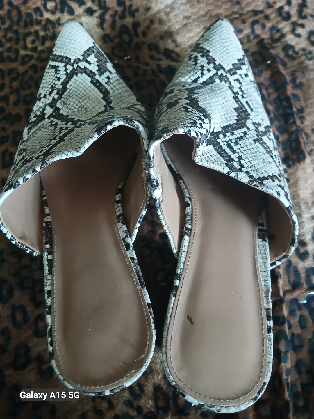 Women's Snake Print Pointed Toe Mules - photo 3