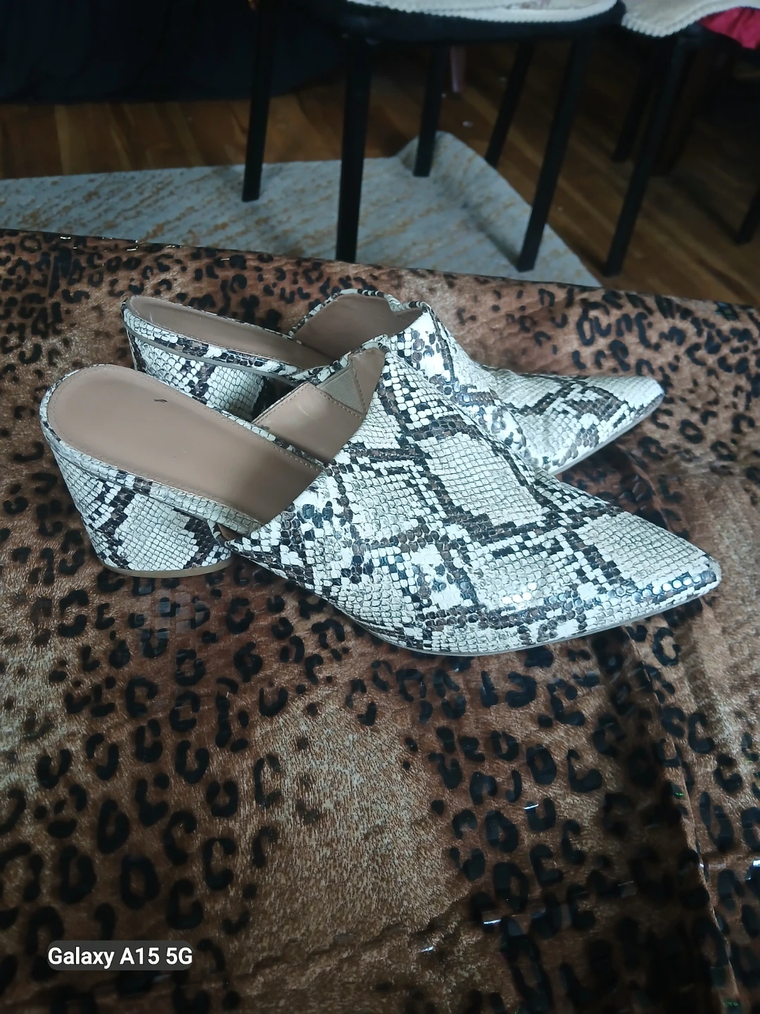 Women's Snake Print Pointed Toe Mules - photo 4