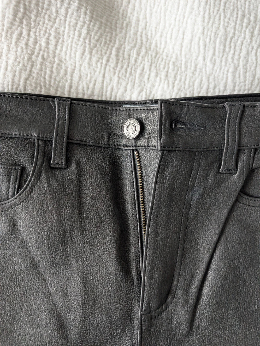 Current/Elliott Black Leather Flare Pants Size 27 - photo 4