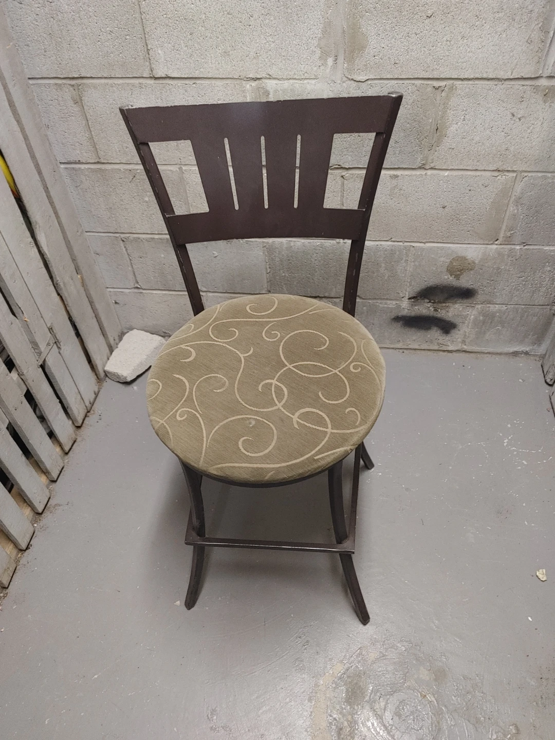 Dark Brown Swirl Padded Bar Stool