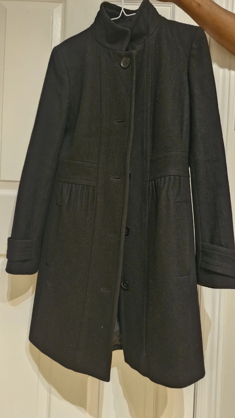 J. Crew Black Wool Blend Coat Size 4