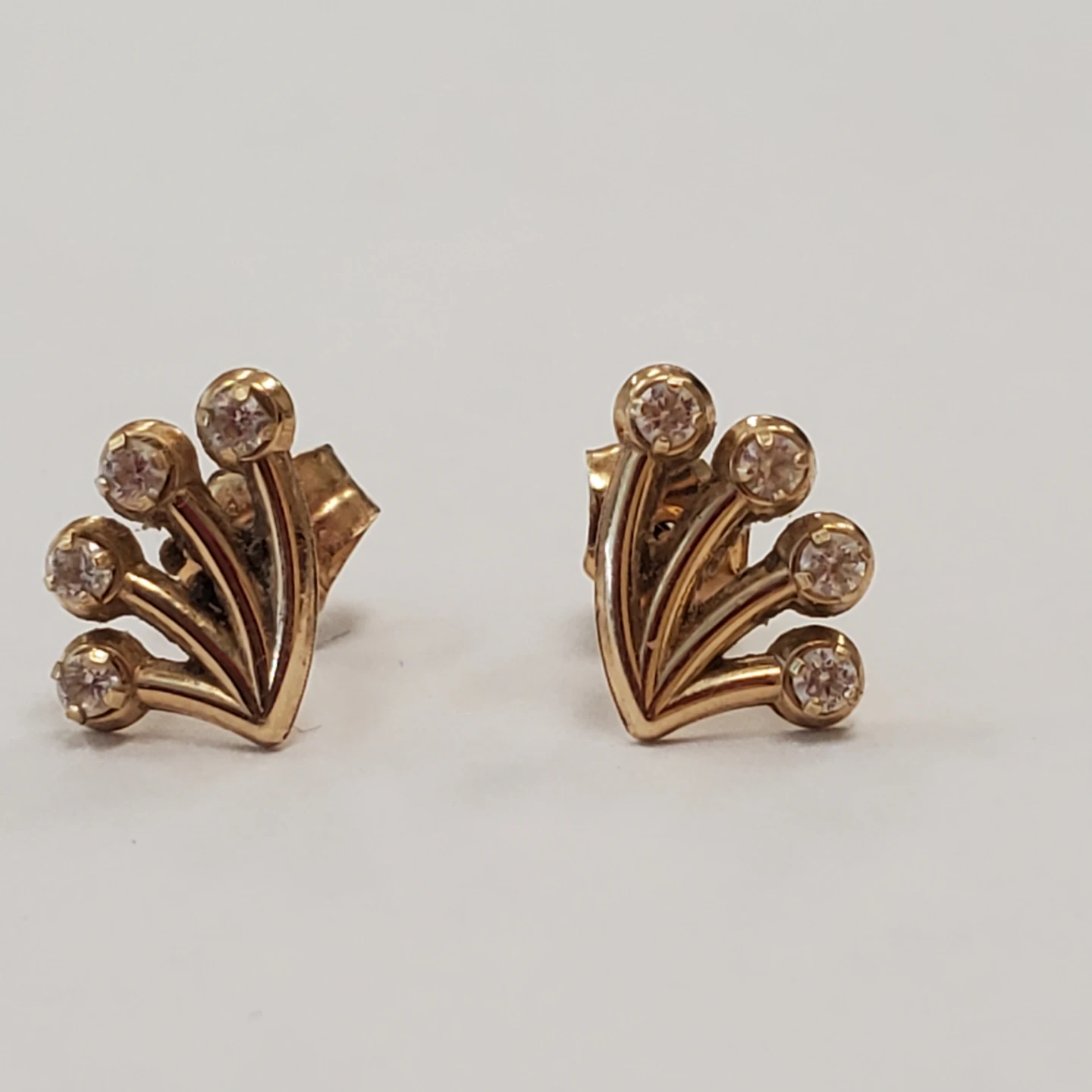 14 K Gold Stud Earrings with Stones - photo 4