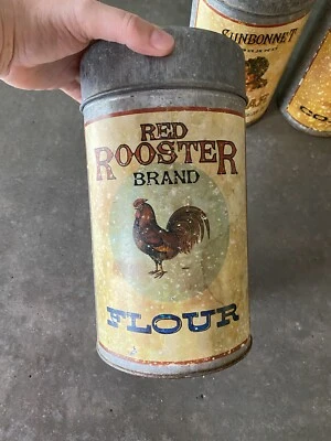 Red Rooster Brand Flour Tin