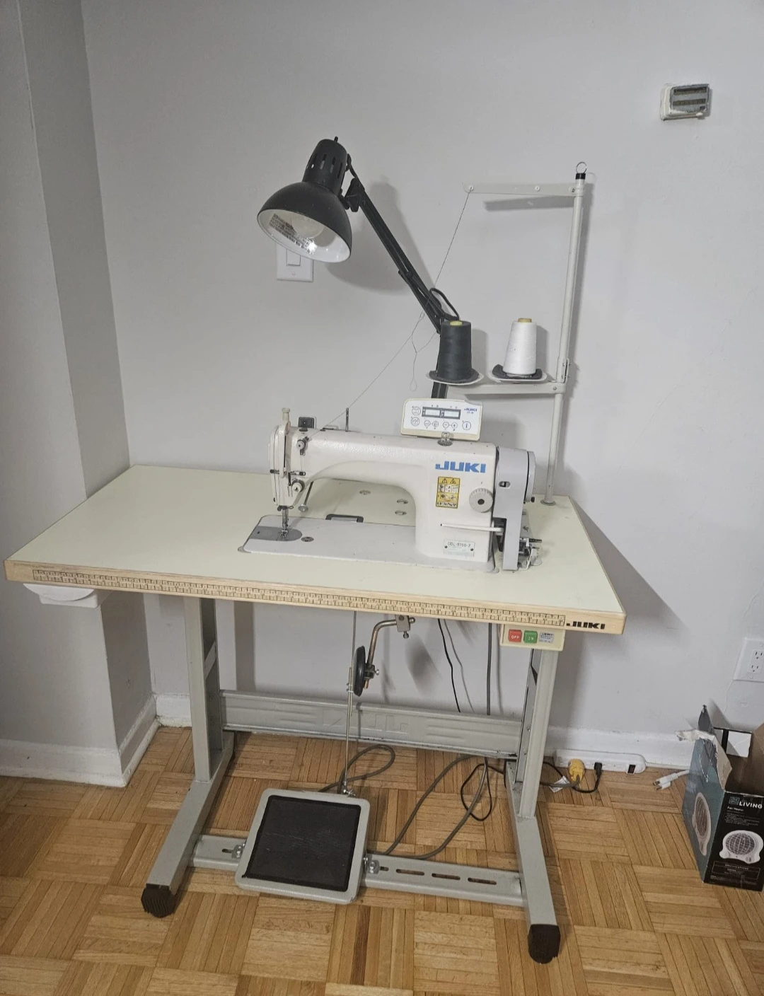 Juki Industrial Sewing Machine with Table and Lamp