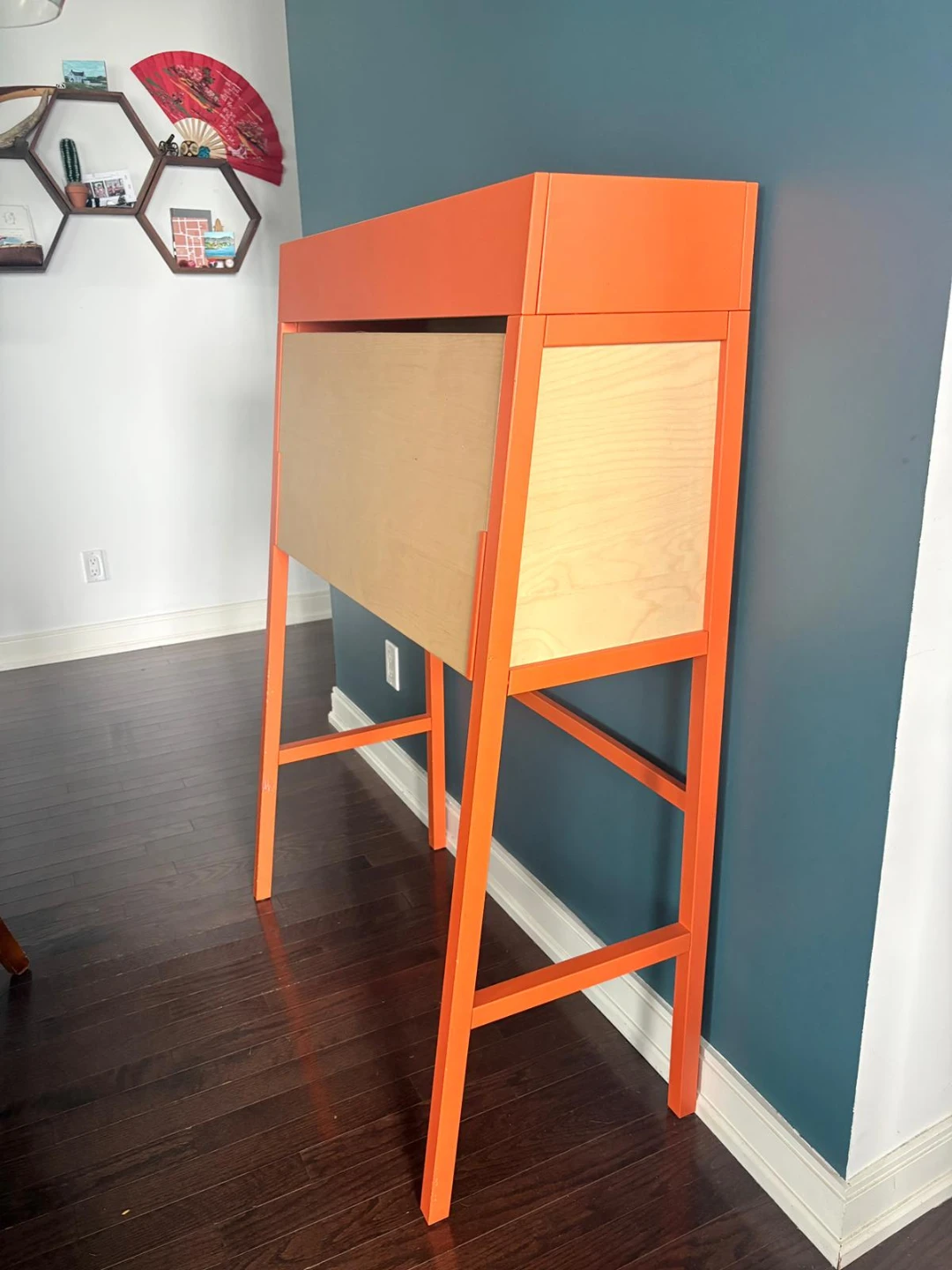 Orange Fold-Down Wall Desk - photo 3