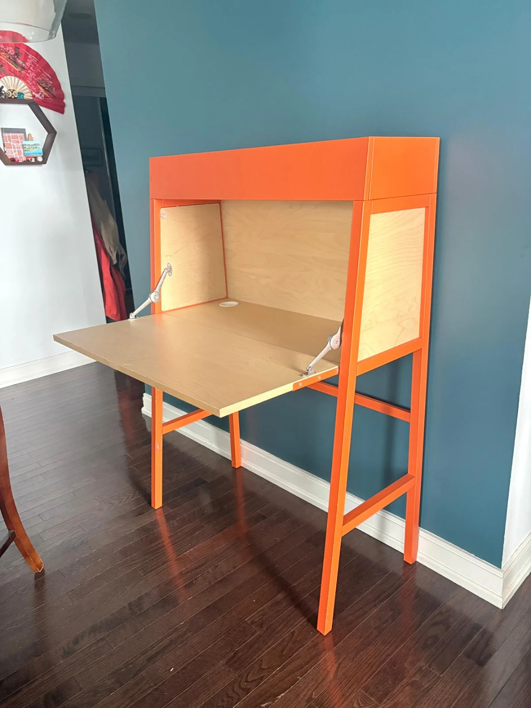 Orange Fold-Down Wall Desk - photo 4