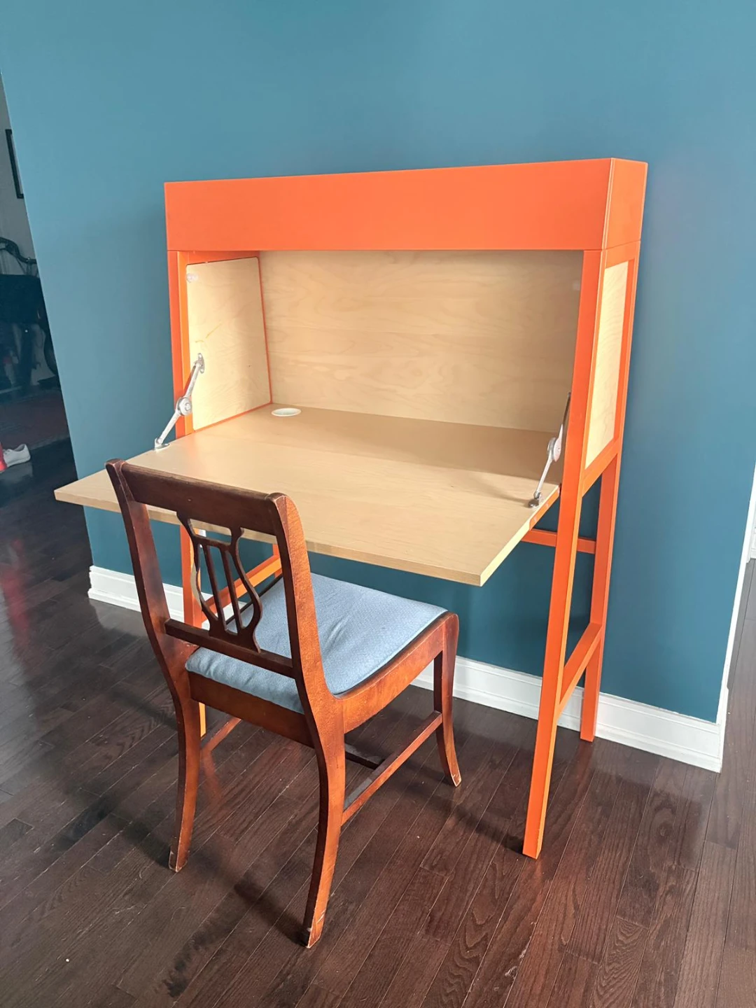 Orange Fold-Down Wall Desk