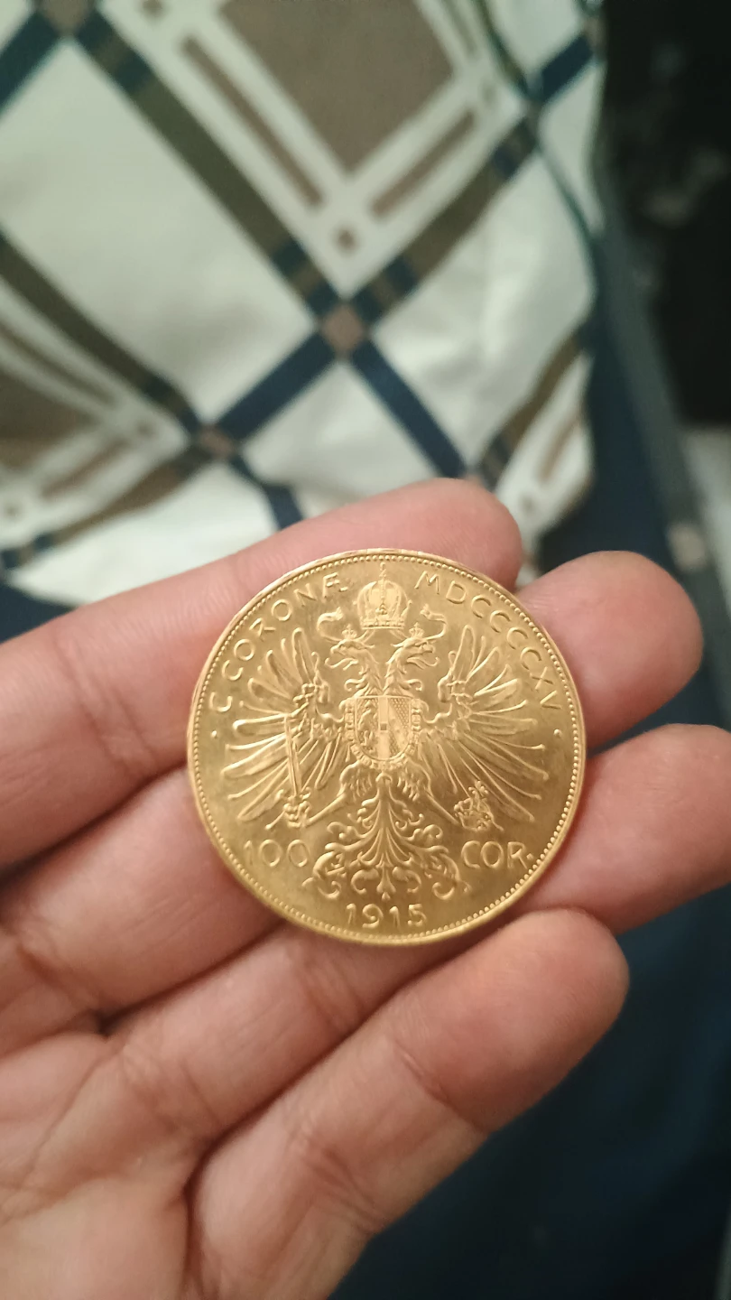 1915 Hungarian 100 Korona Gold Coin - photo 2
