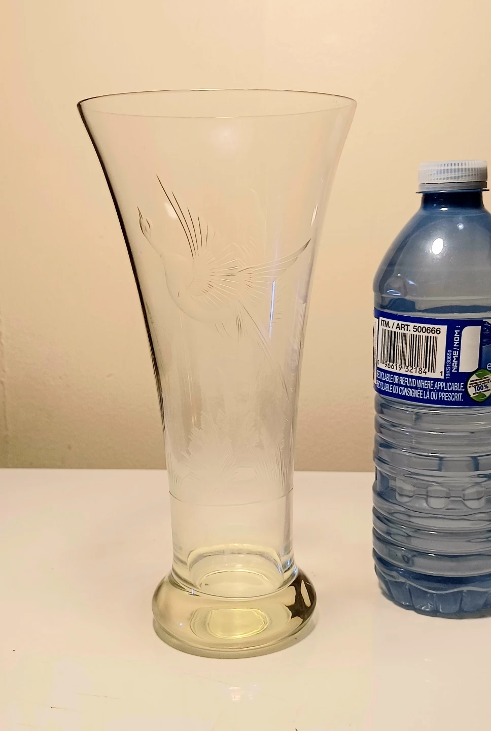 Vtg Bohemian Etched Crystal Vase - photo 5