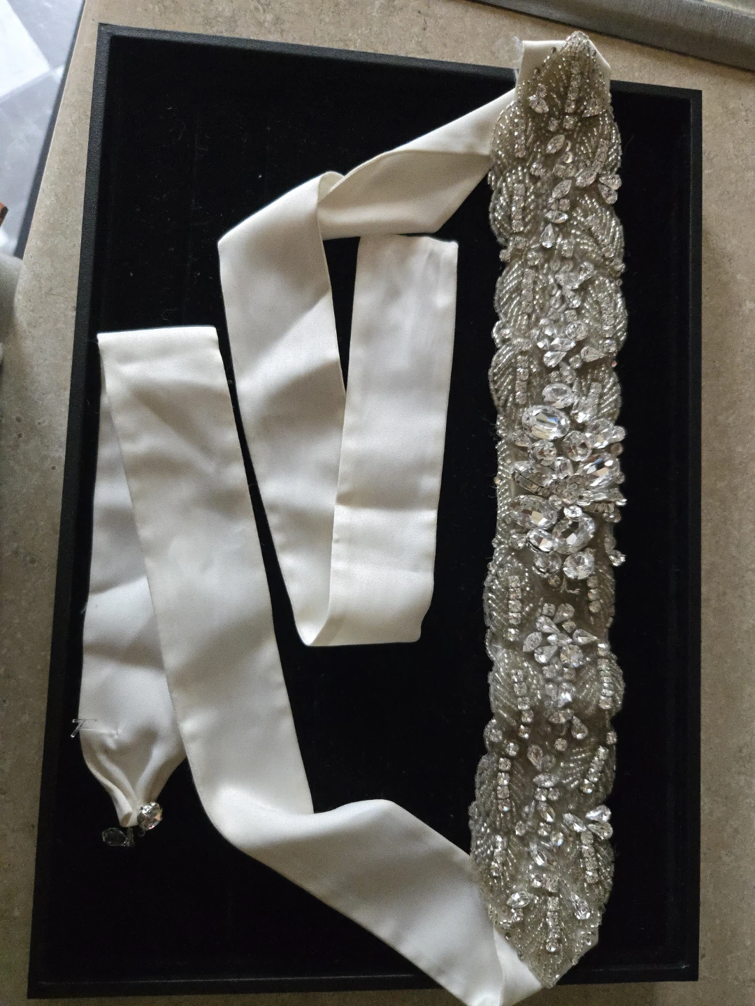 Rhinestone Bridal Sash with Satin Ribbon - photo 2