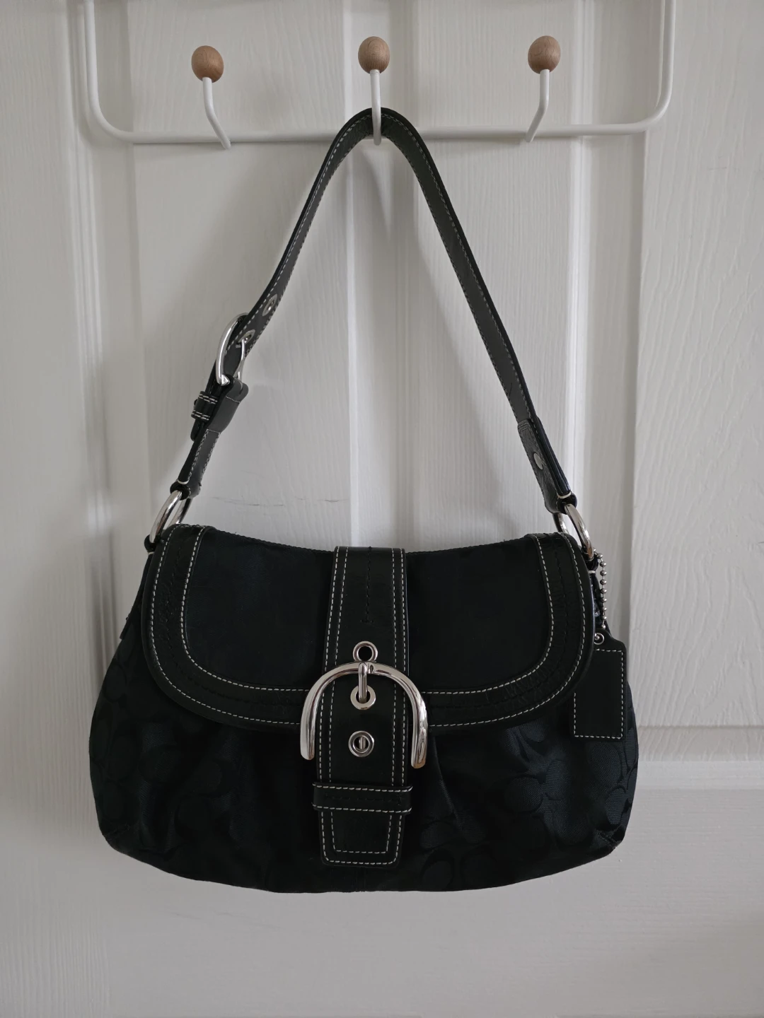 Coach Black Signature Hobo Handbag