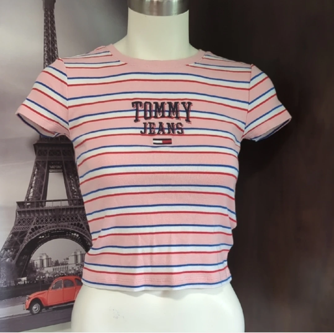 Tommy Jeans Cropped Striped T-Shirt - photo 2